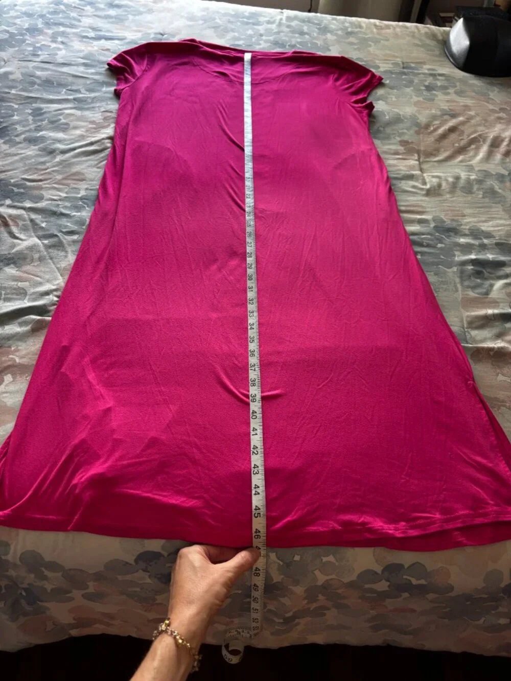 MUK LUKS Magenta Short Sleeve Midi Dress Size XL